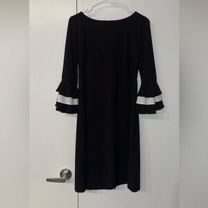 Danny & Nicole Black Dress with White Ruffle Sleeves